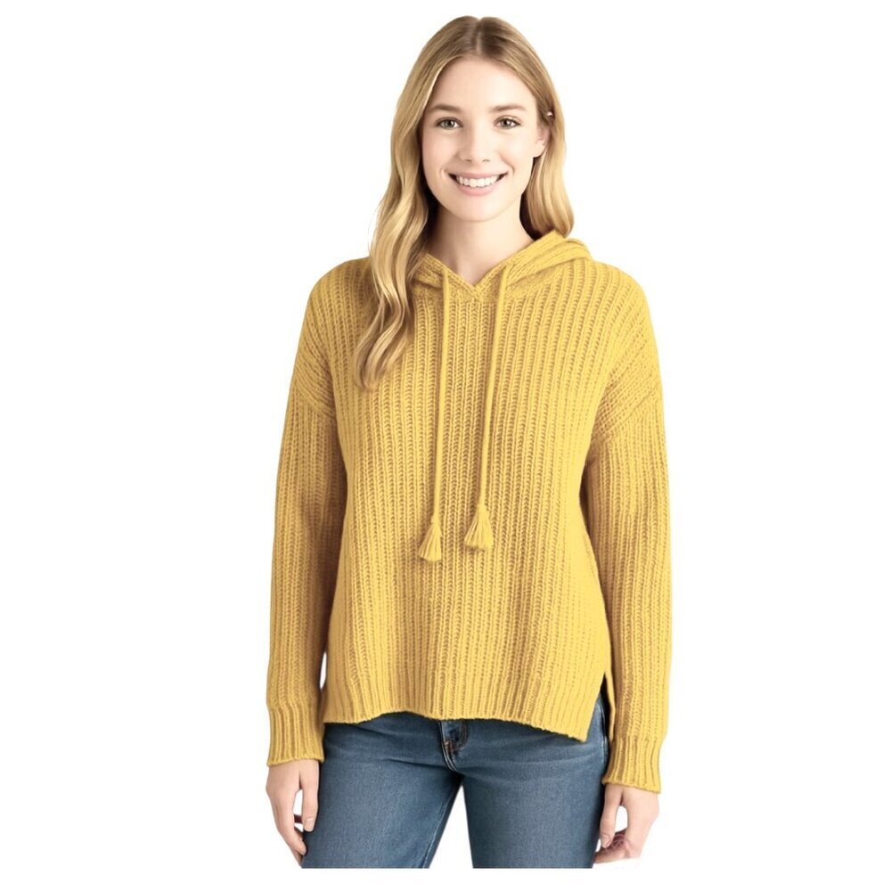 27 Miles Malibu Chartreuse Lightweight Hooded Knit Sweater Boho Oversized M L